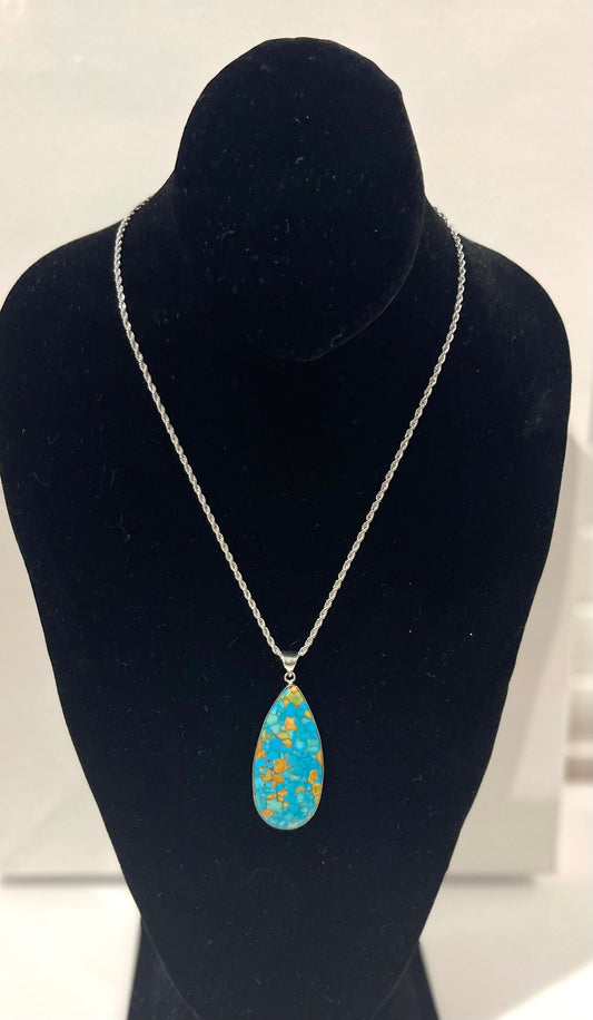 Large gemstone pendant necklace