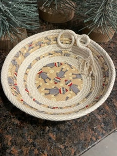 Christmas Monkey Rope Bowl
