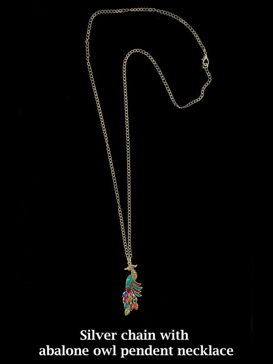 Silver chain with peacock pendant necklace