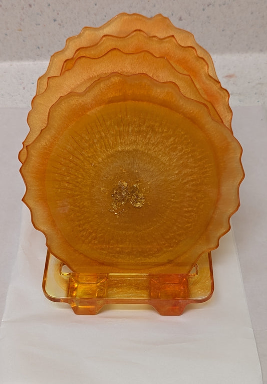 Orange Geode Coaster Set