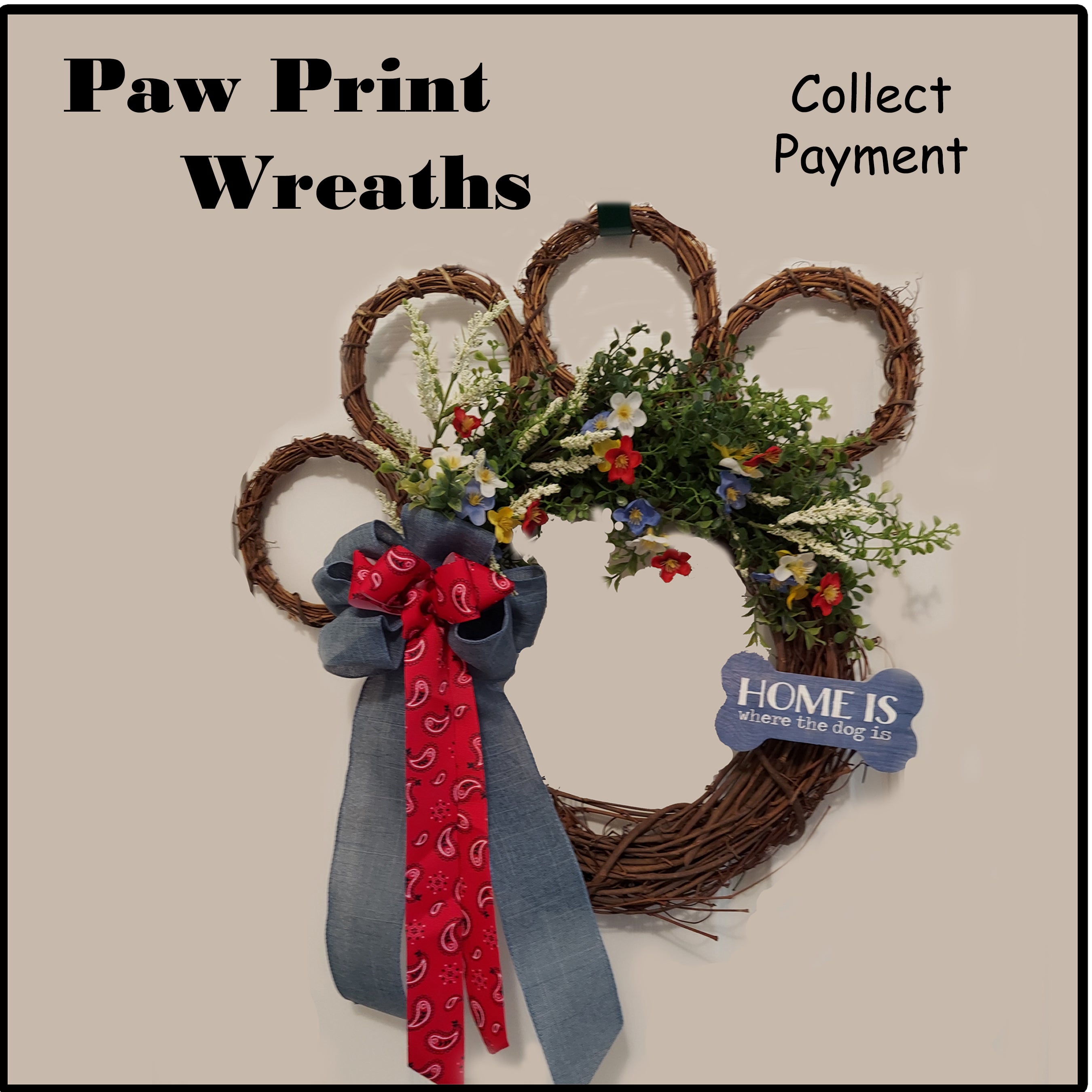Paw Print Wreath Order and pay Online Artisans