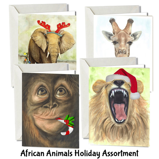 African Animal Holiday Note Cards
