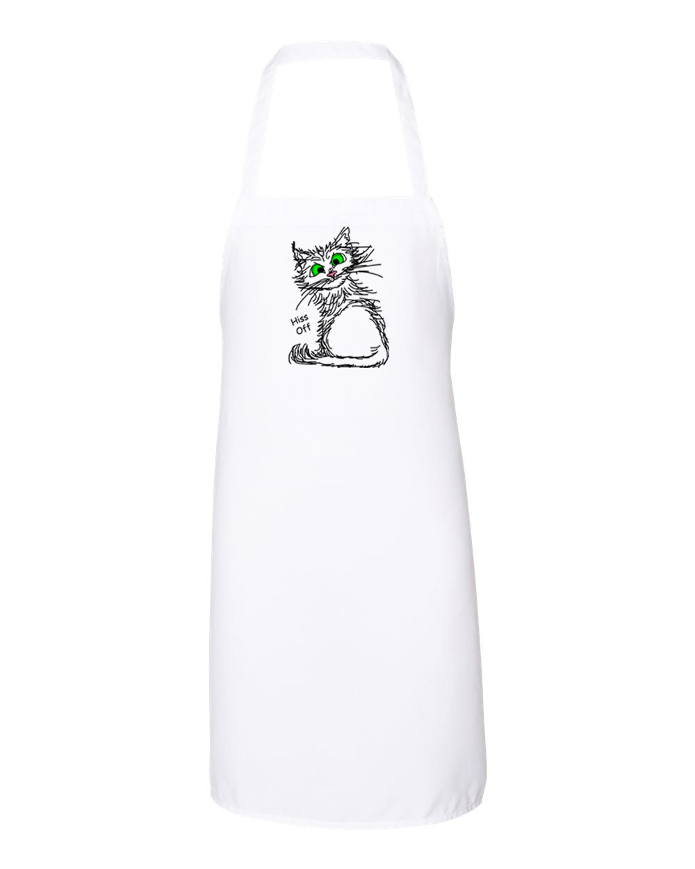 Black HIss Off Cat on Apron