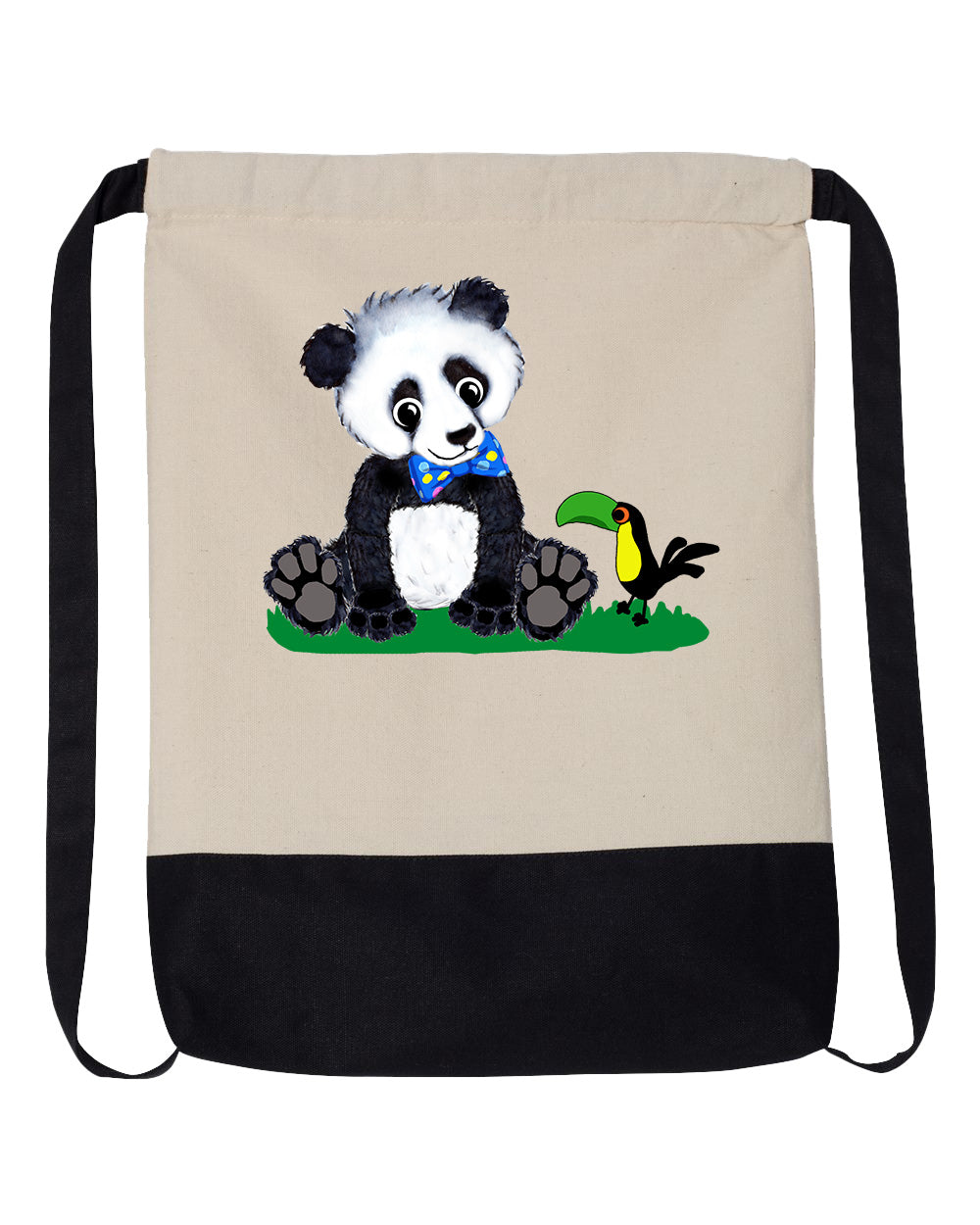 Boy Panda Drawstring Backpack