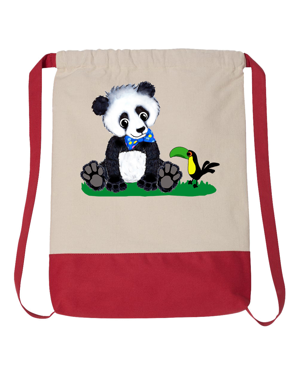 Boy Panda Drawstring Backpack