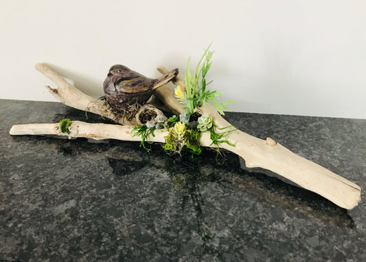 Driftwood Bird Branch Sculpture