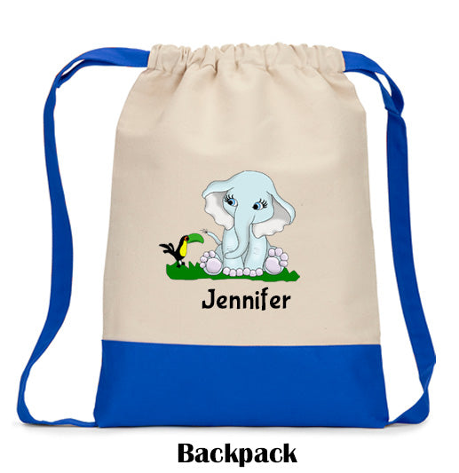 Elephant Drawstring Backpack