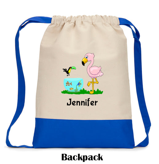 Flamingo Drawstring Backpack