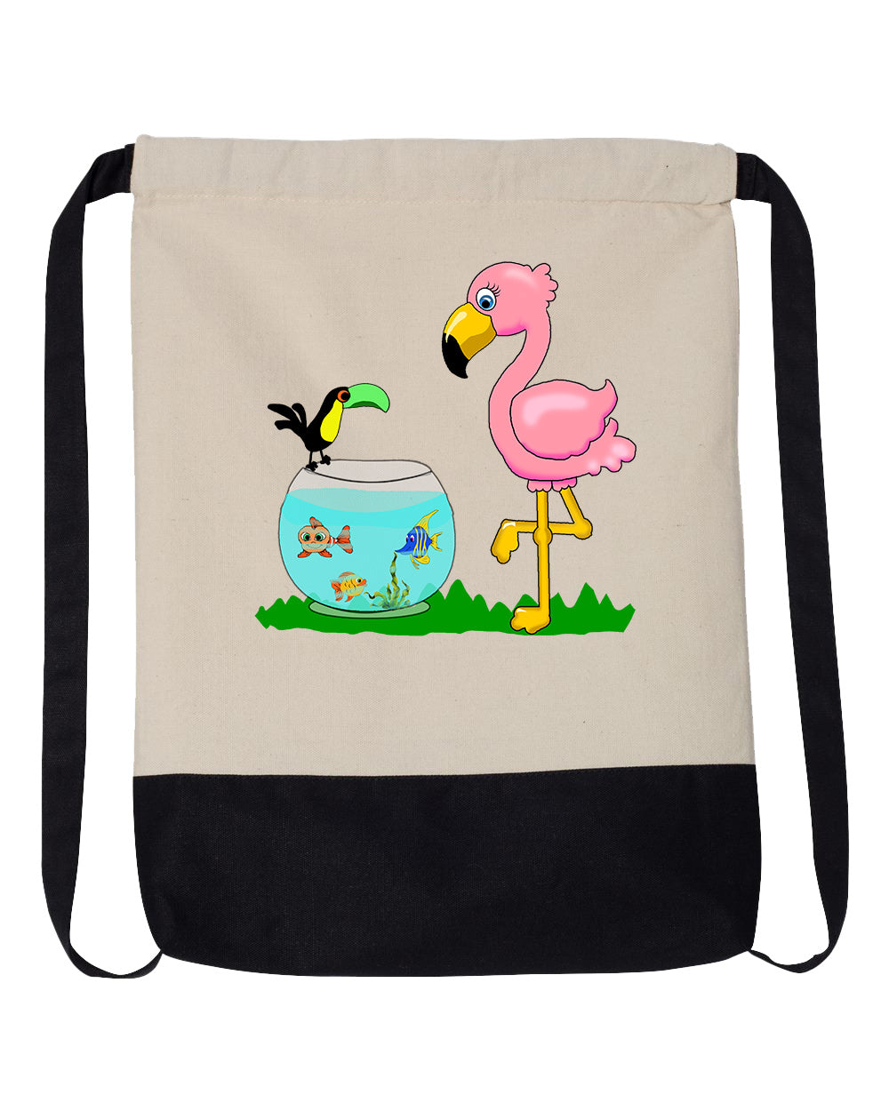Flamingo Drawstring Backpack