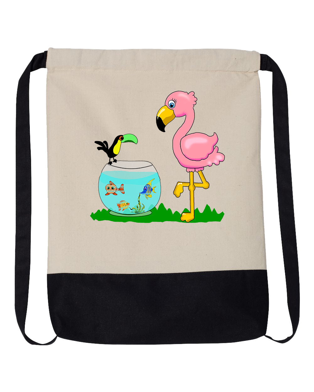 Flamingo Drawstring Backpack