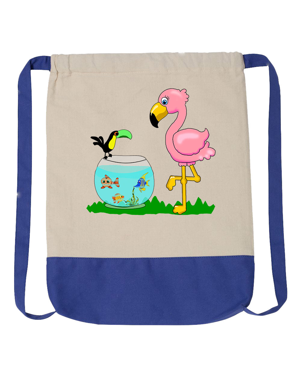 Flamingo Drawstring Backpack