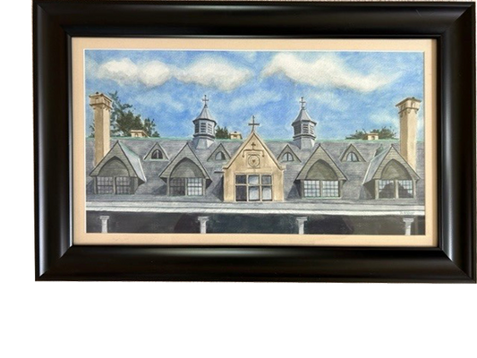 Biltmore Rooftop Watercolor  (Framed)