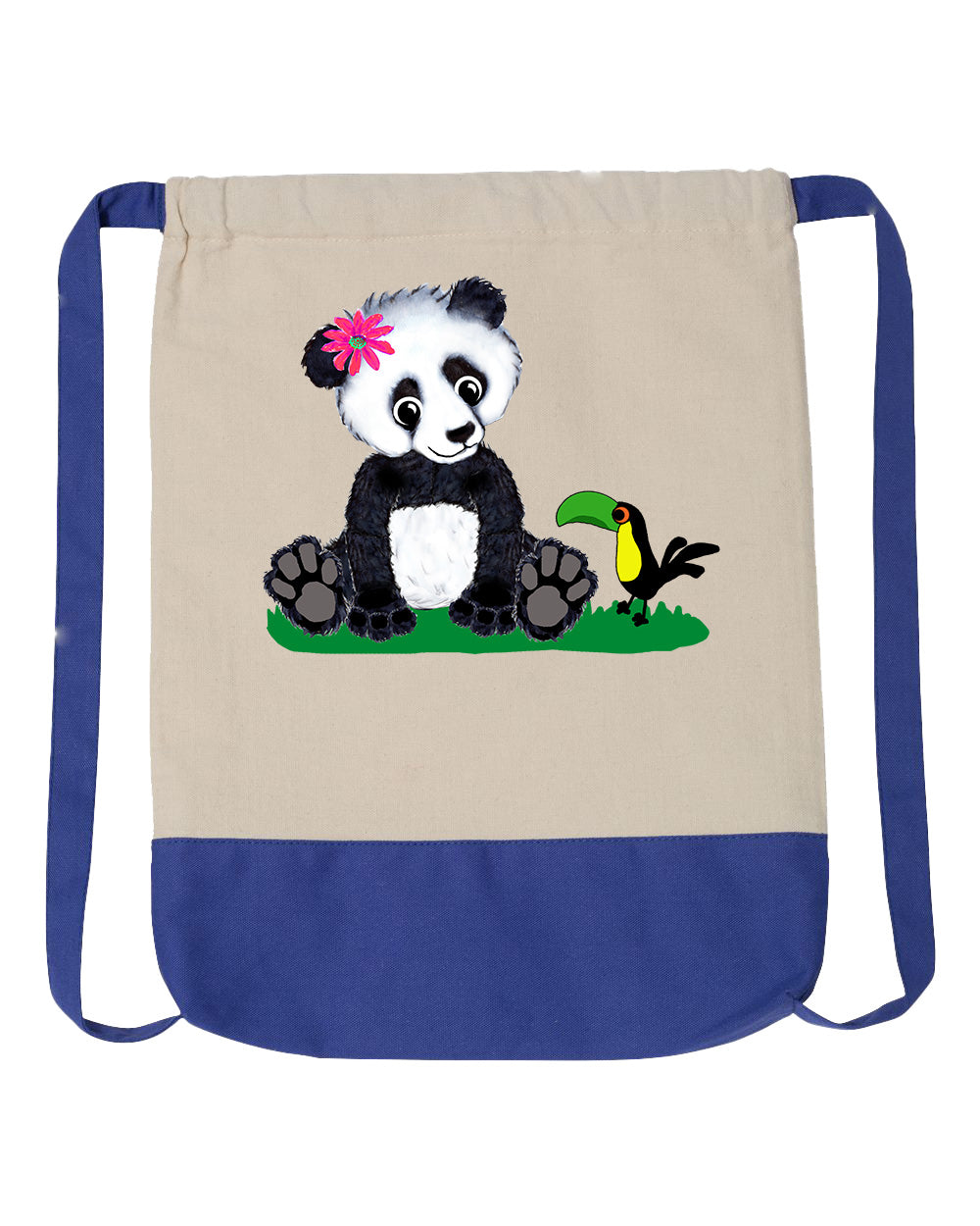 Girl Panda Drawstring Backpack