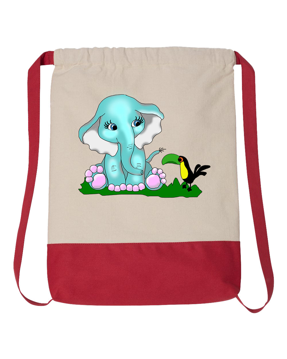 Elephant Drawstring Backpack