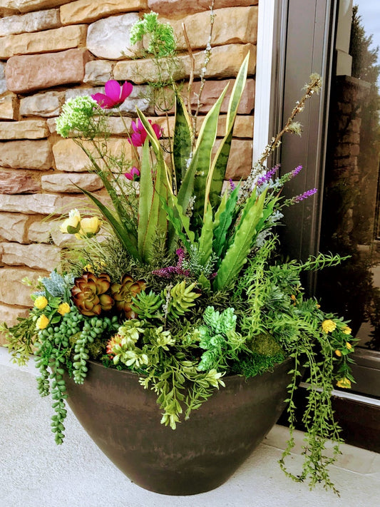 CUSTOM Faux Tracy Planter  (price/size vary)