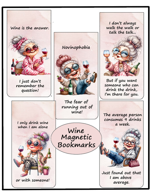 Wine Magnetic Bookmarks