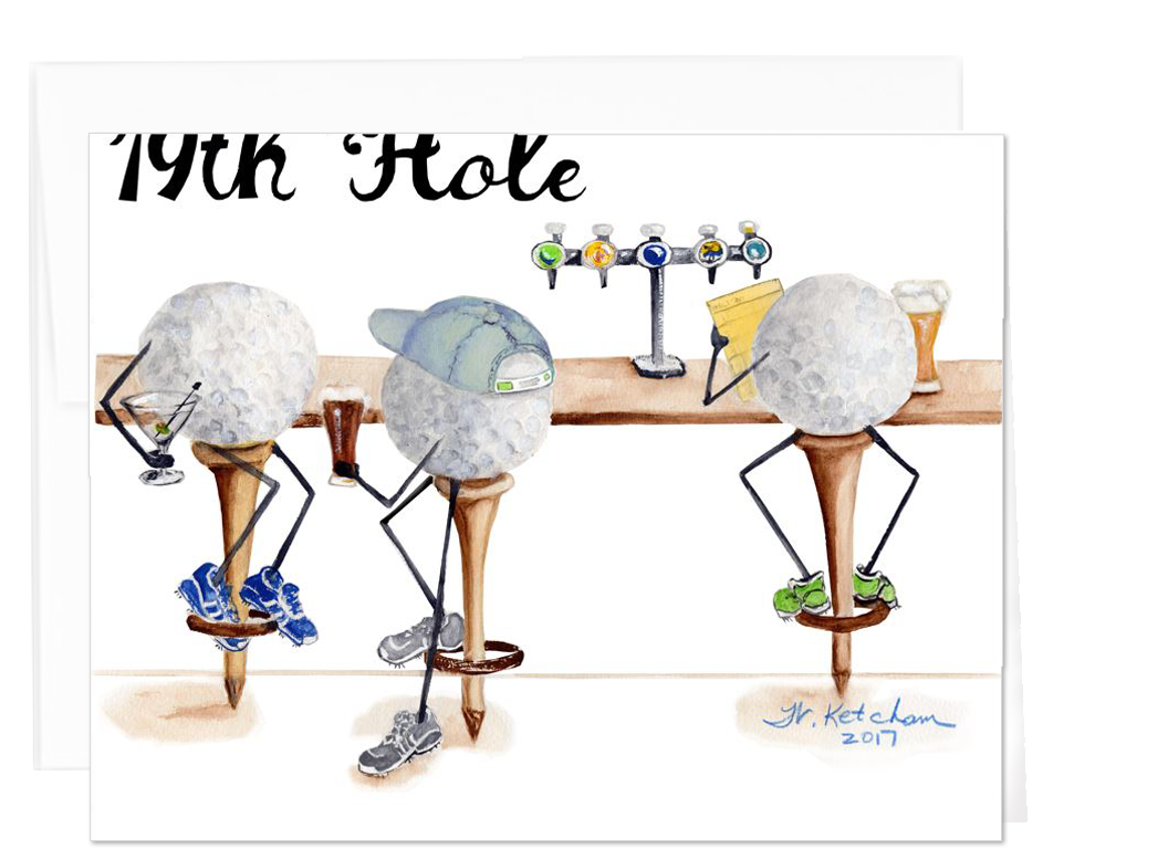 Golfers Note Card Collection - 19th Hole