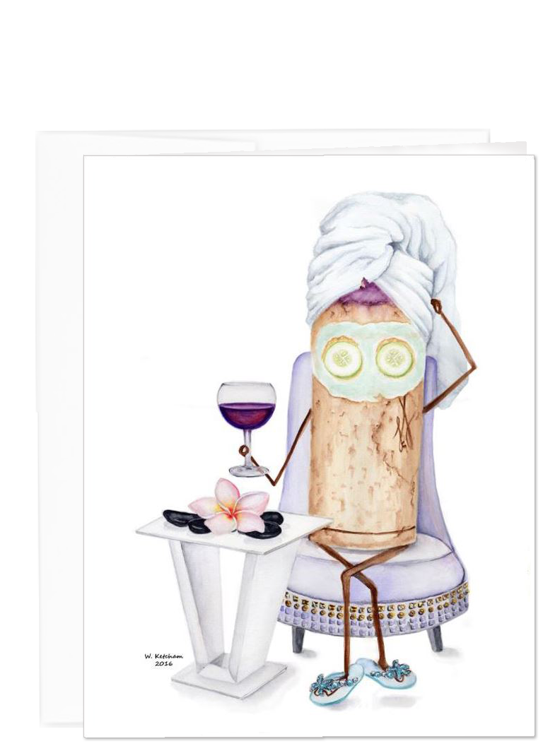 Wine cork cards collection - spa day