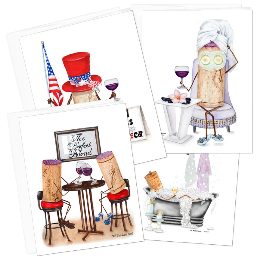 Wine cork cards collection