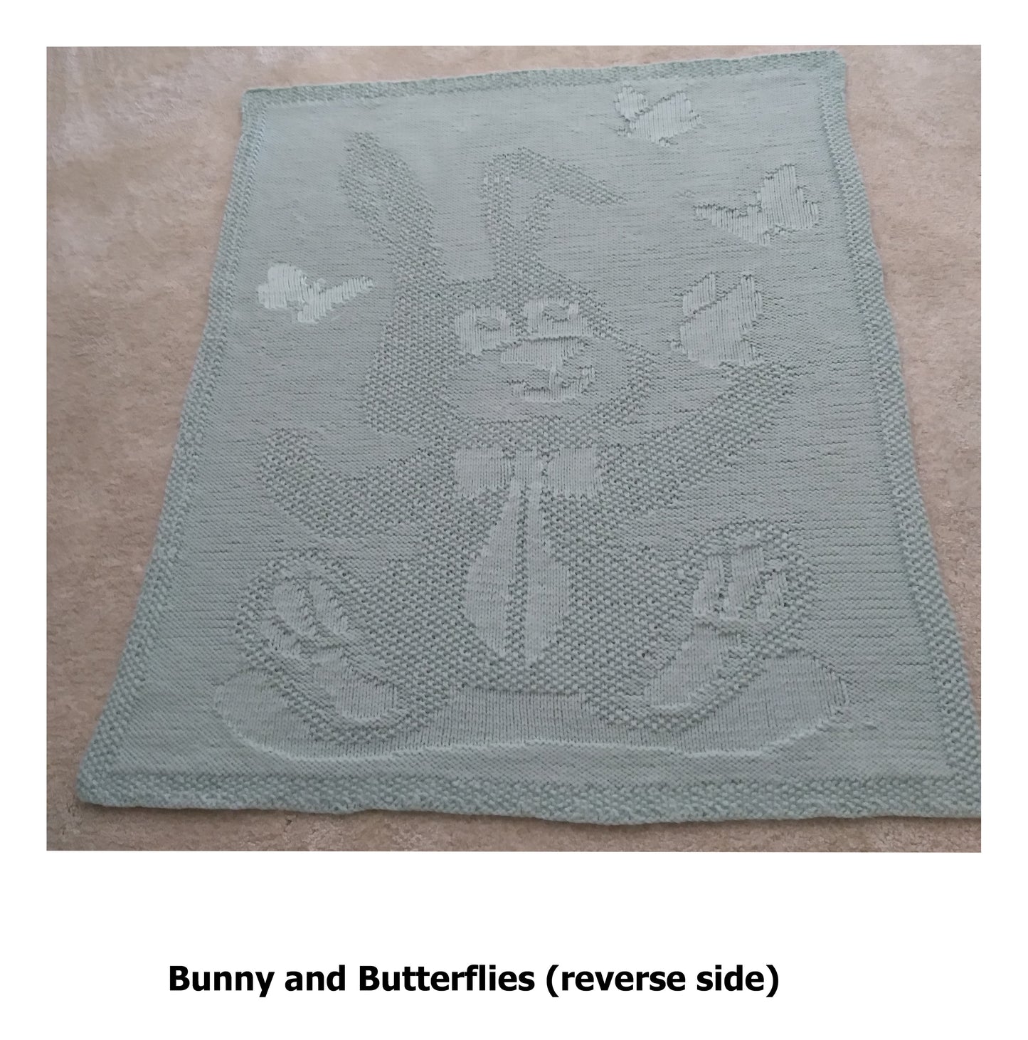 Bunny and Butterflies Baby Blanket Knitting Pattern