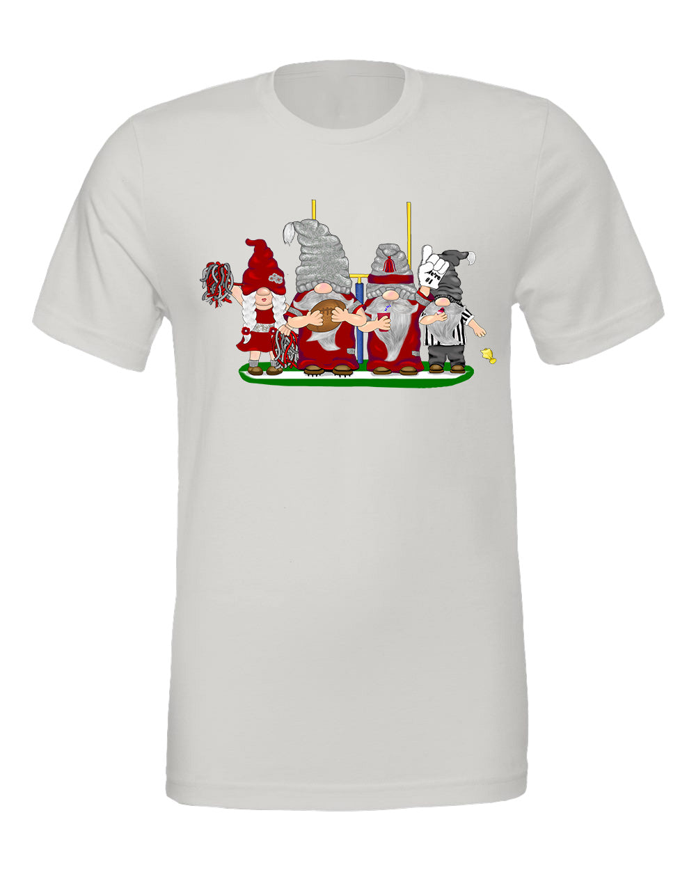 Crimson & Gray Football Gnomes on Men's T-shirt (similar to Pullman)