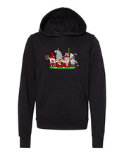Load image into Gallery viewer, Crimson &amp; Gray Football Gnomes  (similar to Pullman) on Kids Hoodie
