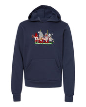 Load image into Gallery viewer, Crimson &amp; Gray Football Gnomes  (similar to Pullman) on Kids Hoodie
