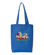 Load image into Gallery viewer, Crimson &amp; Gray Football Gnomes  (similar to Pullman) on Gusset Tote
