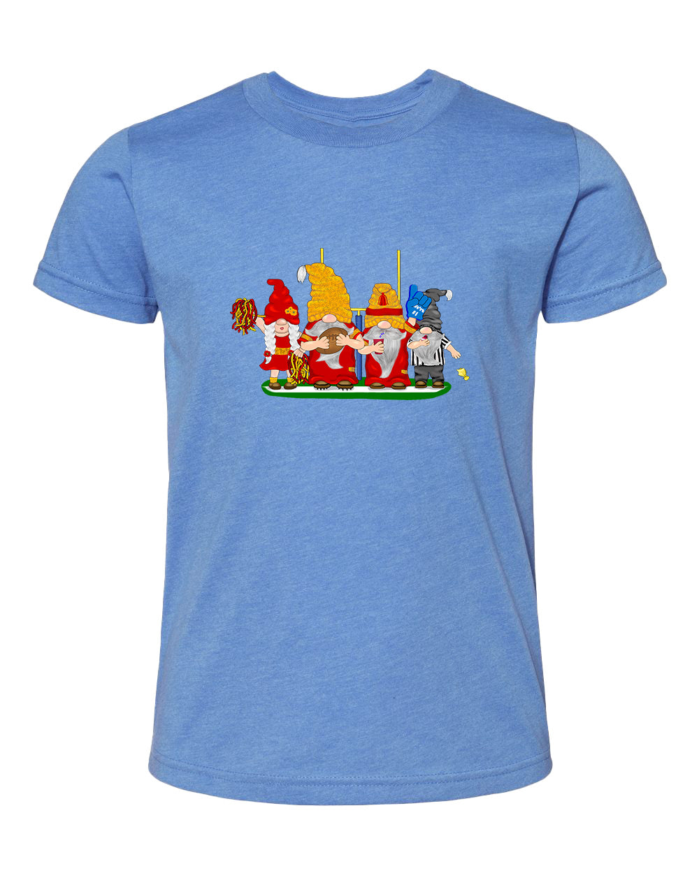 Red & Gold Football Gnomes  (similar to Kansas City) on Kids T-shirt