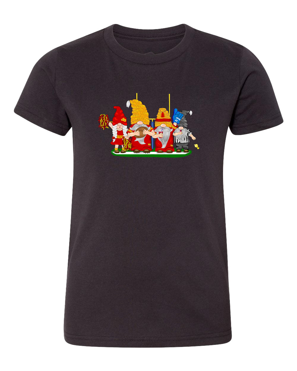 Red & Gold Football Gnomes  (similar to Kansas City) on Kids T-shirt