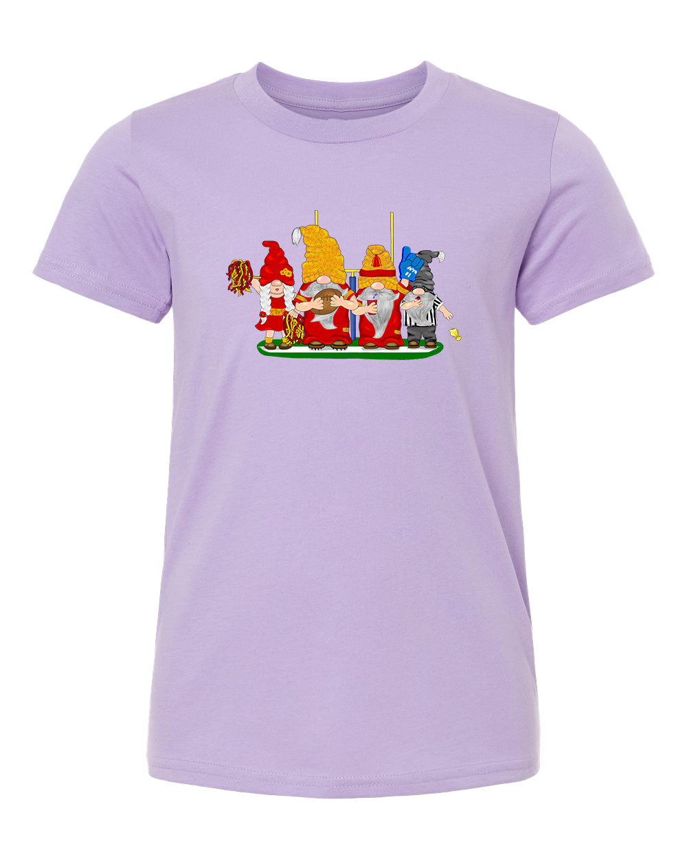 Red & Gold Football Gnomes  (similar to Kansas City) on Kids T-shirt