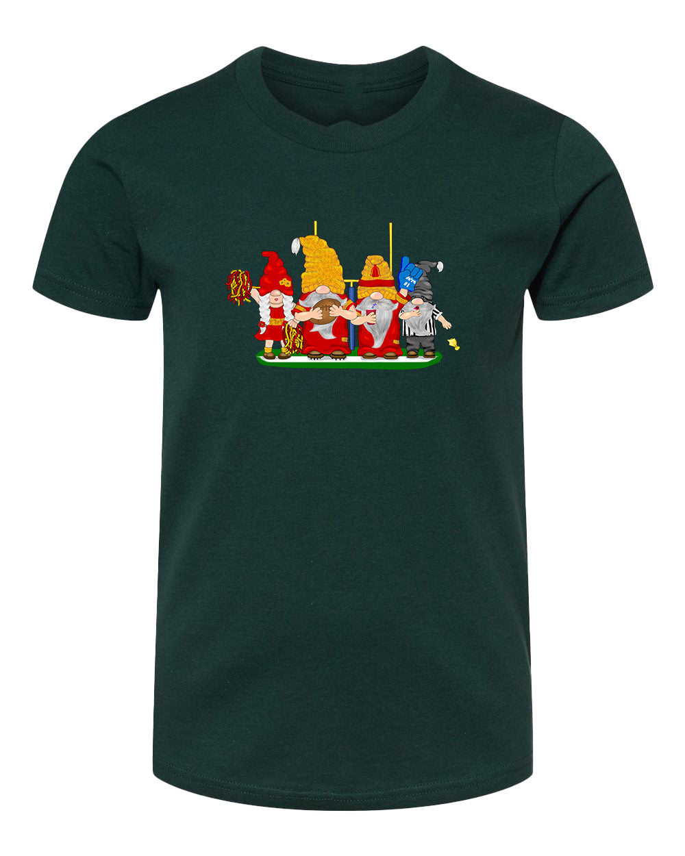 Red & Gold Football Gnomes  (similar to Kansas City) on Kids T-shirt