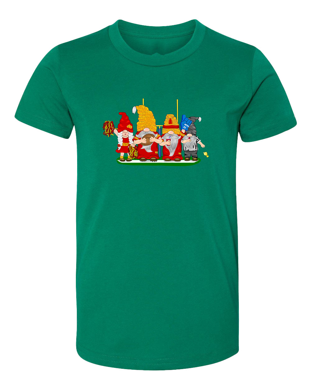 Red & Gold Football Gnomes  (similar to Kansas City) on Kids T-shirt