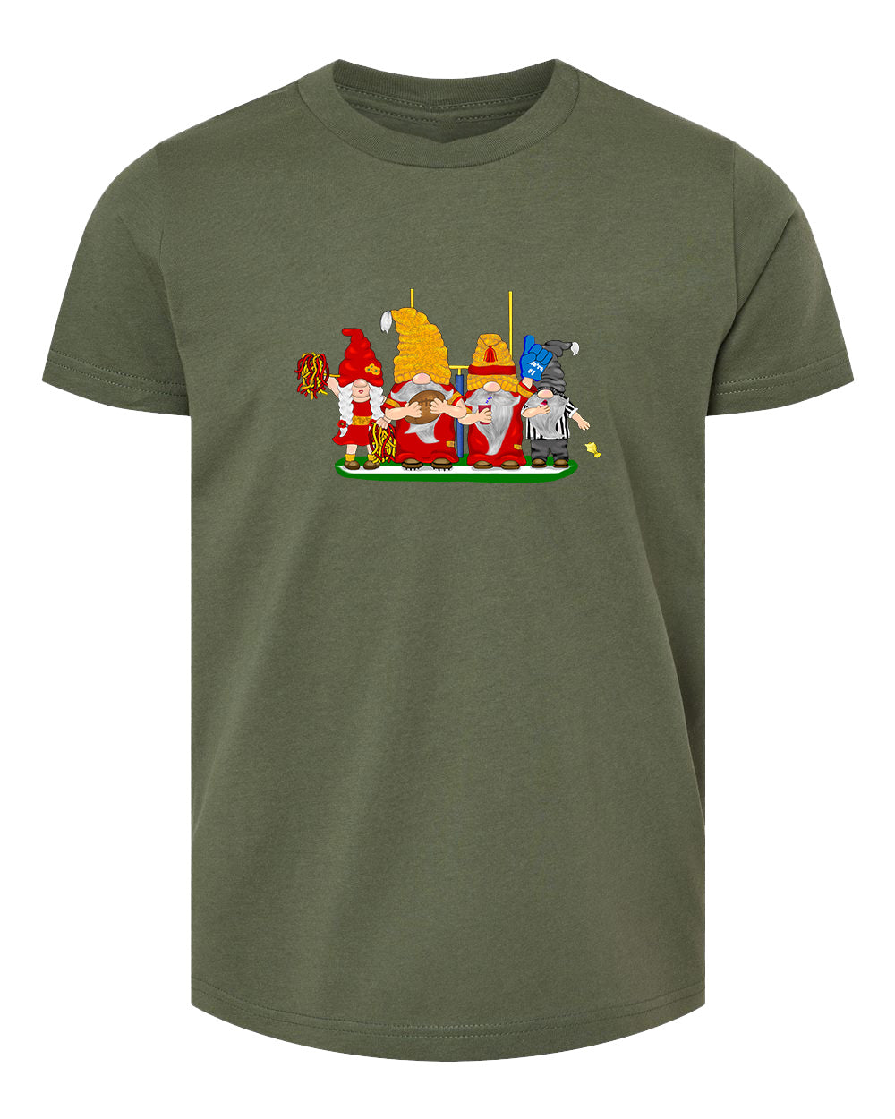 Red & Gold Football Gnomes  (similar to Kansas City) on Kids T-shirt