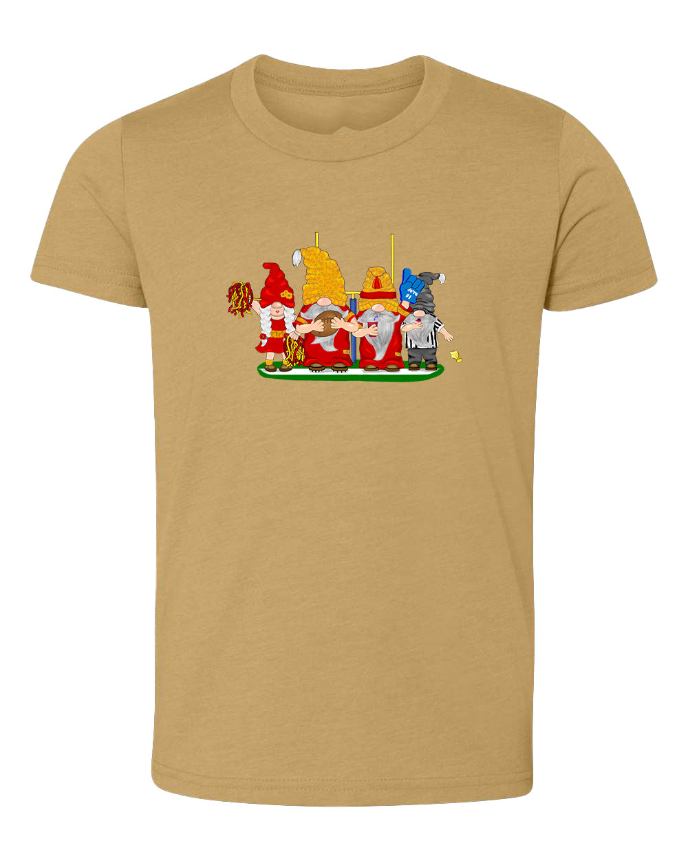 Red & Gold Football Gnomes  (similar to Kansas City) on Kids T-shirt