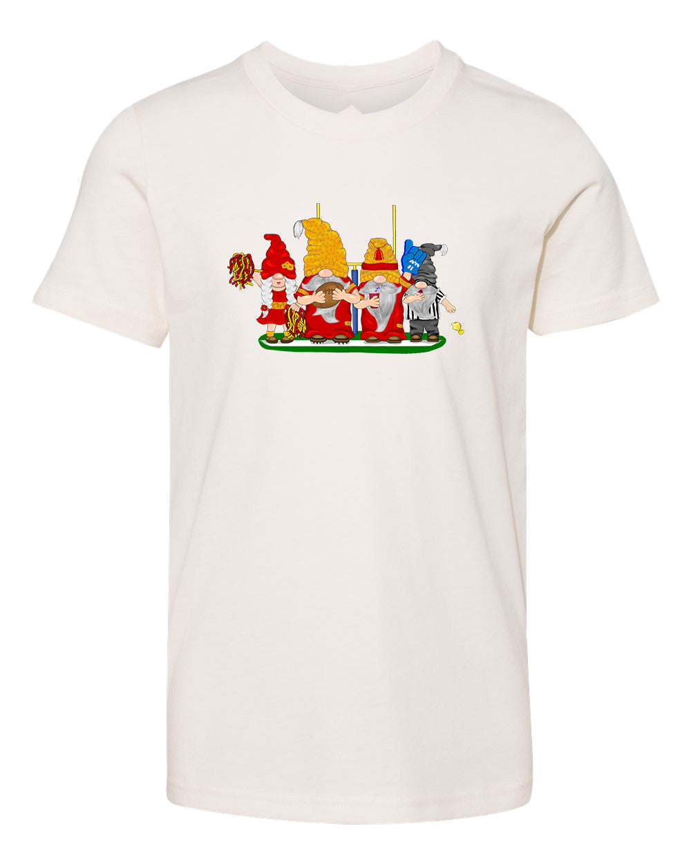 Red & Gold Football Gnomes  (similar to Kansas City) on Kids T-shirt