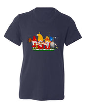Load image into Gallery viewer, Red &amp; Gold Football Gnomes  (similar to Kansas City) on Kids T-shirt
