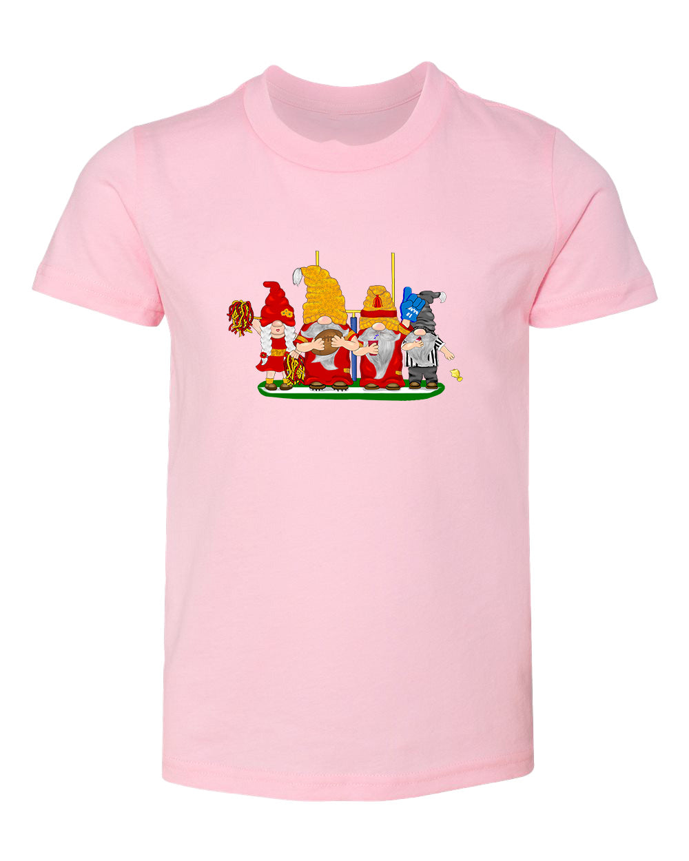 Red & Gold Football Gnomes  (similar to Kansas City) on Kids T-shirt