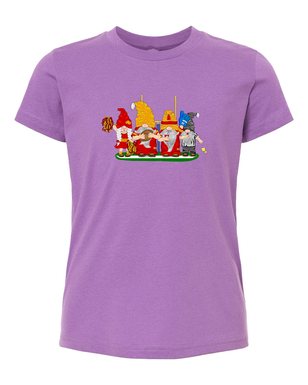 Red & Gold Football Gnomes  (similar to Kansas City) on Kids T-shirt