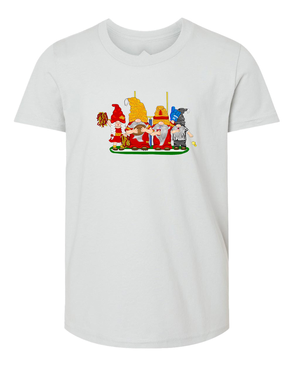 Red & Gold Football Gnomes  (similar to Kansas City) on Kids T-shirt