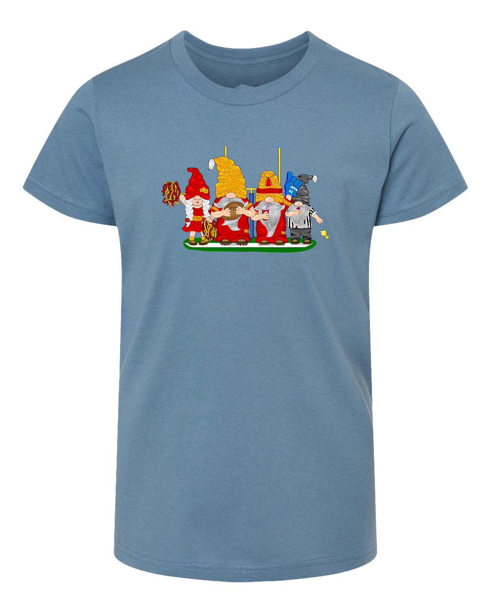 Red & Gold Football Gnomes  (similar to Kansas City) on Kids T-shirt