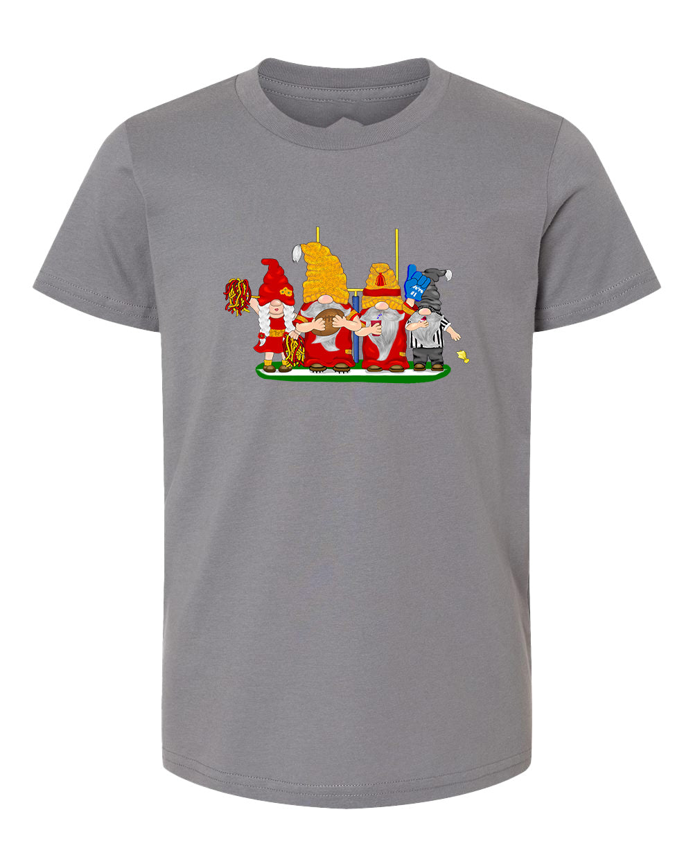 Red & Gold Football Gnomes  (similar to Kansas City) on Kids T-shirt