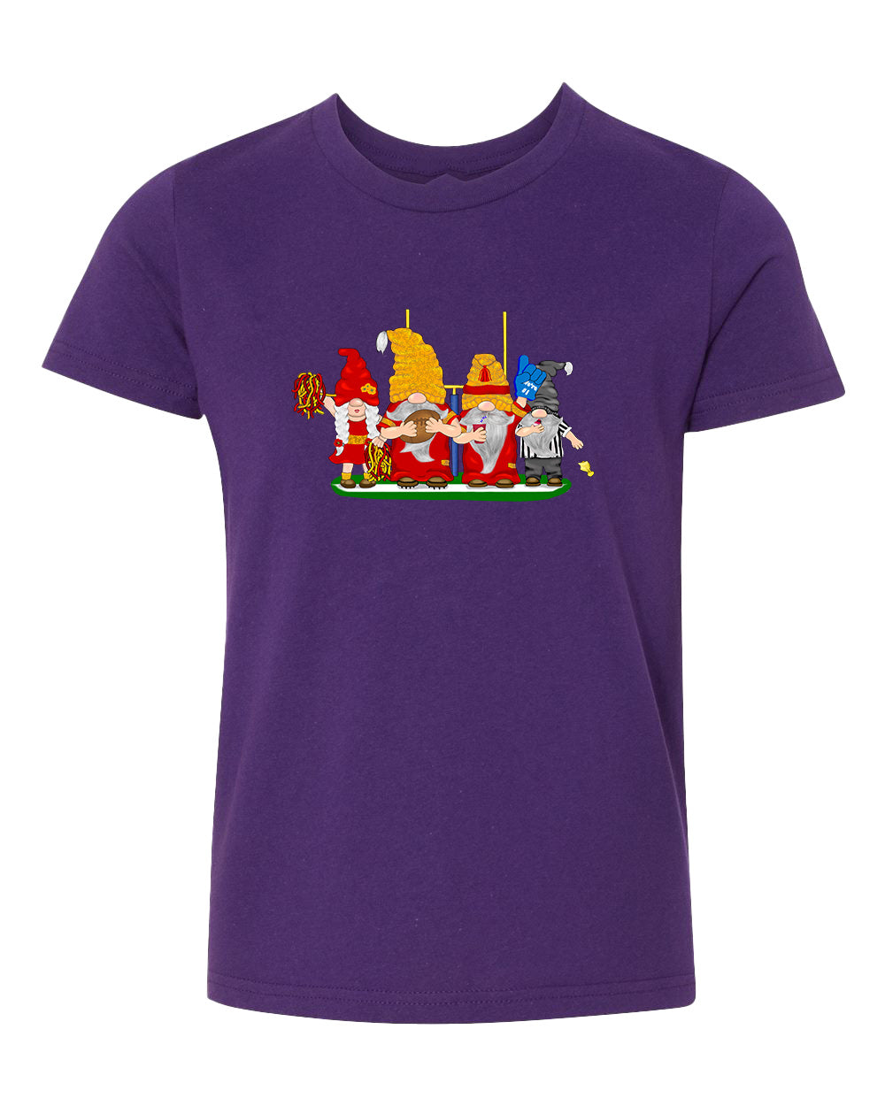 Red & Gold Football Gnomes  (similar to Kansas City) on Kids T-shirt