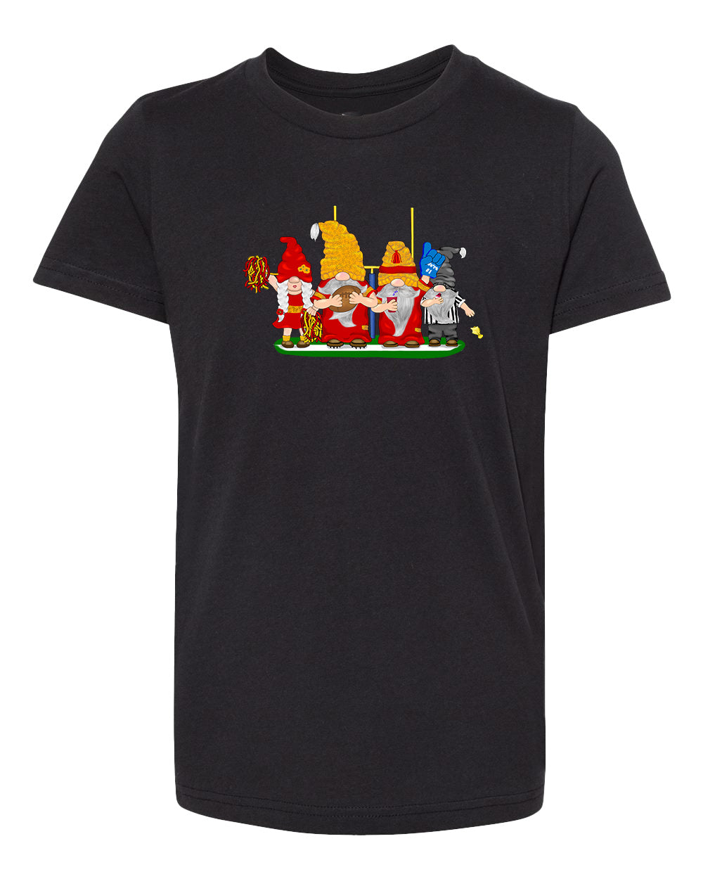 Red & Gold Football Gnomes  (similar to Kansas City) on Kids T-shirt