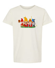 Load image into Gallery viewer, Red &amp; Gold Football Gnomes  (similar to Kansas City) on Kids T-shirt
