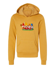 Load image into Gallery viewer, Red &amp; Gold Football Gnomes  (similar to Kansas City) on Kids Hoodie
