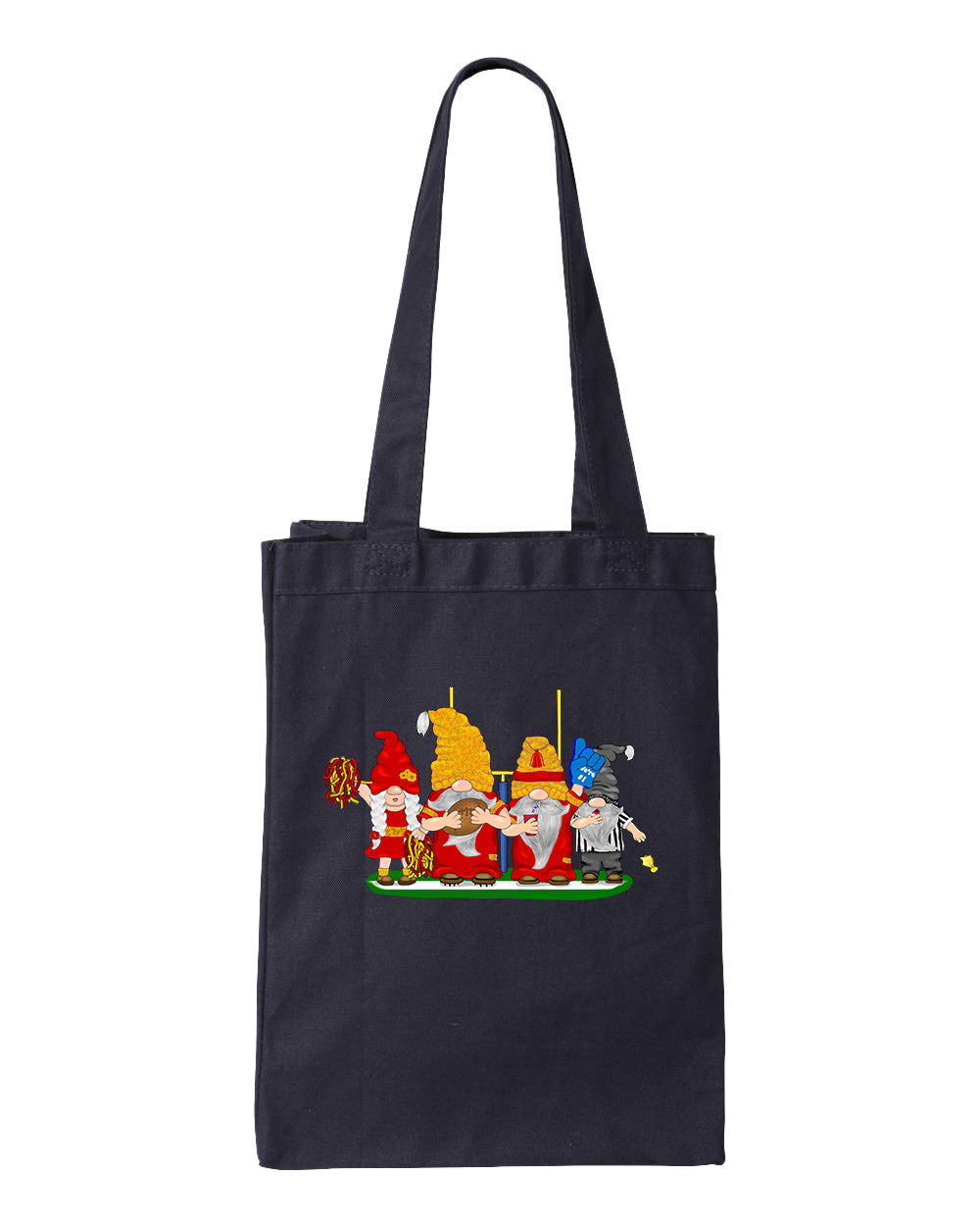 Red & Gold Football Gnomes  (similar to Kansas City) on Gusset Tote