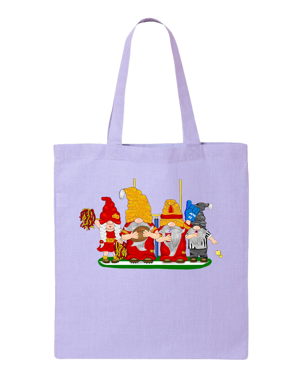 Red & Gold Football Gnomes  (similar to Kansas City) on Tote