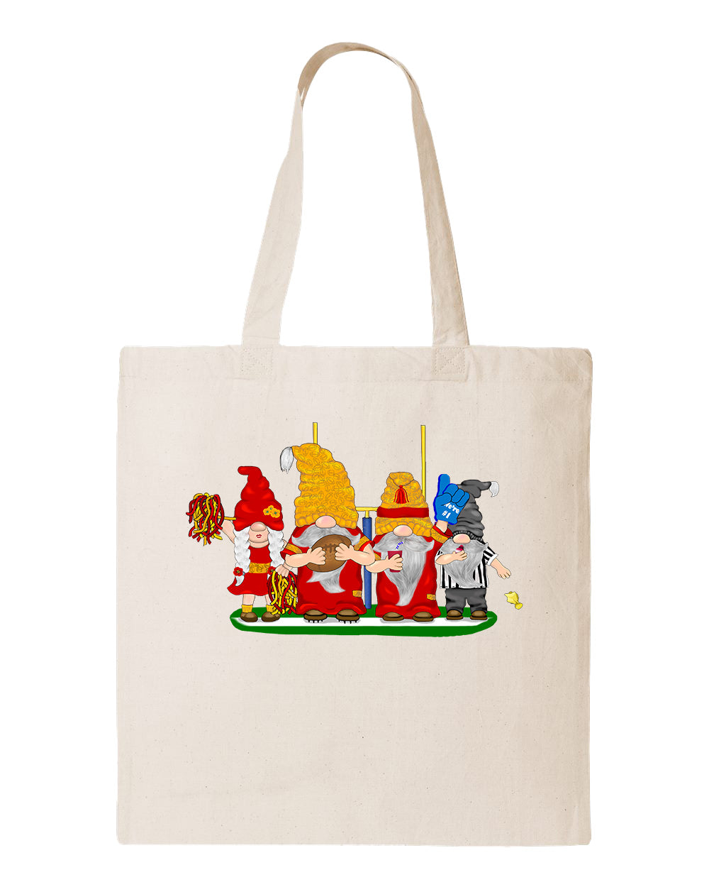 Red & Gold Football Gnomes  (similar to Kansas City) on Tote