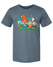 Load image into Gallery viewer, Aqua &amp; Orange Football Gnomes on Men&#39;s T-shirt (similar to Miami)
